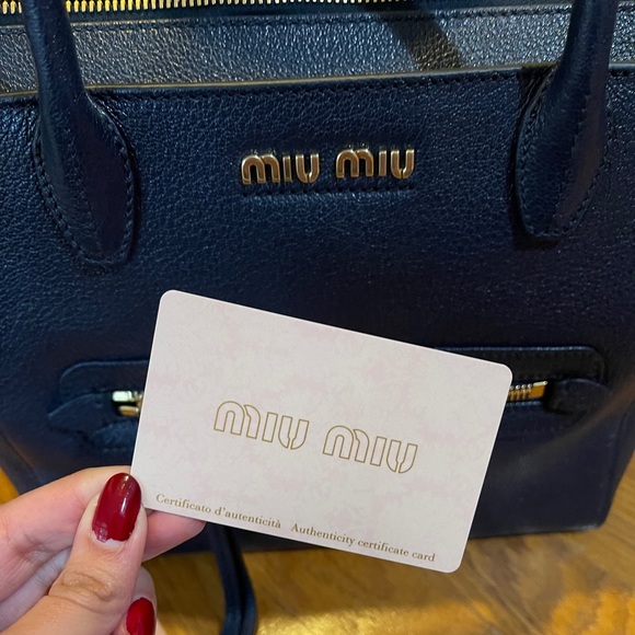 NWT MIU MIU Leather Handbag (Navy) - Picture 4 of 11